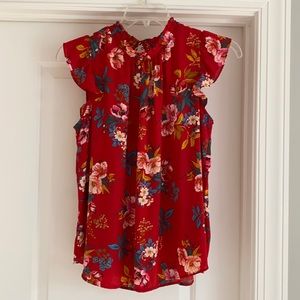 Red floral top from Loft - LP